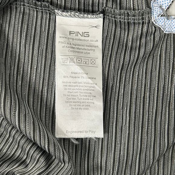 Ping Alexander Sensorcool Golf Polo Shirt in Gray Striped - Picture 5 of 5